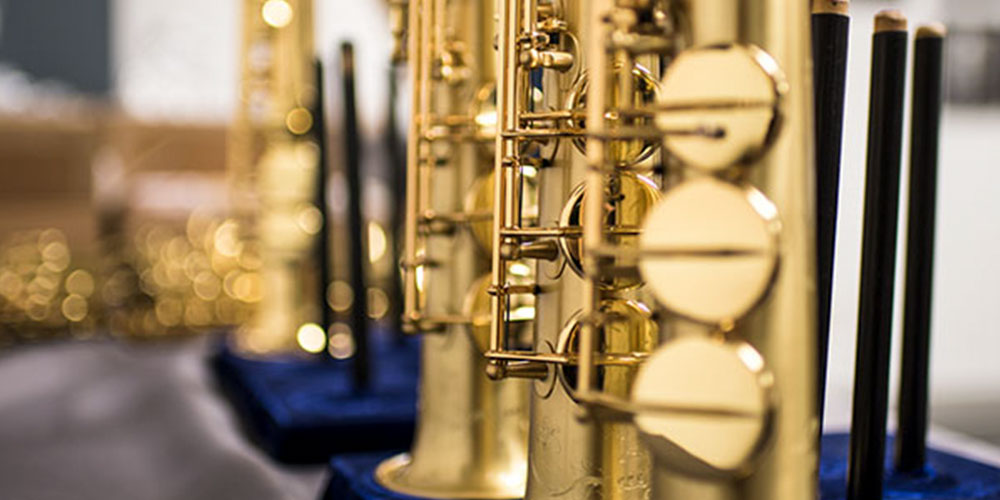 Saxophone Parts on a production line
